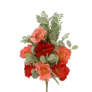 20 in Polyester Poppy Bush - Orange/Red