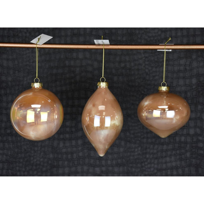 4 in Glass Marbleized Ornament - Mocha