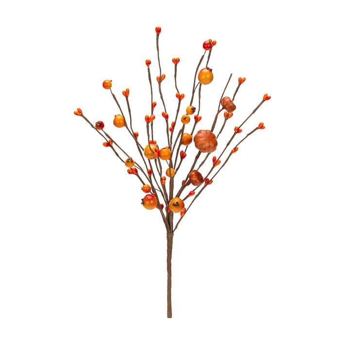 14 1/2 in Styro Berry/Pumpkin Spray - Orange