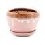 4.5" Drip Glaze Planter w/Saucer