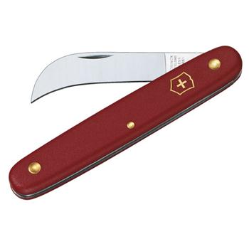 Curved 4" Blade, Red Handle