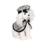 12 1/2 in Fashionista Poodle w/Cape & Beret - White/Black