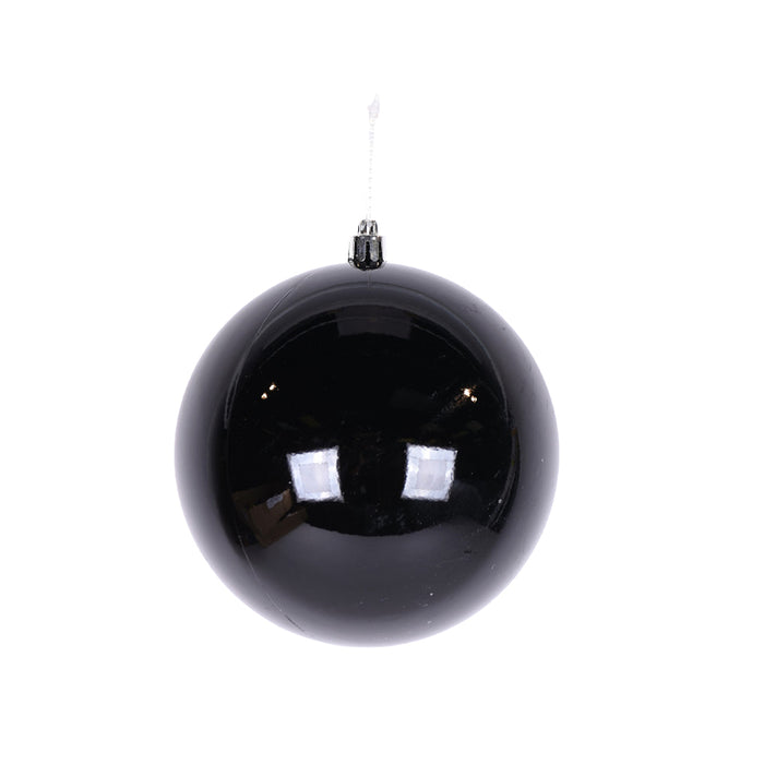 200 mm Plastic Ball Ornament - Shiny Black
