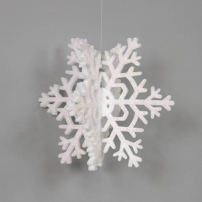 Foam 3D Snowflake Ornament w/Hanger - Snow