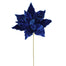 20 in Velvet Poinsettia Stem - Royal Blue