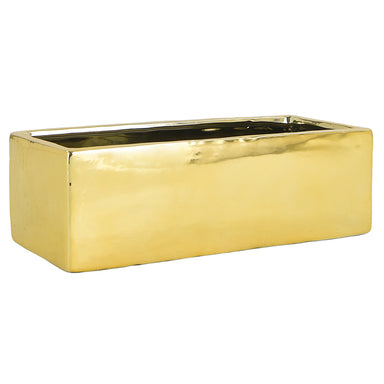 9.5" Rectangular Ceramic Planter - Gold