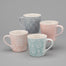 Ceramic Mixed Pattern Mugs - Assortment of 4