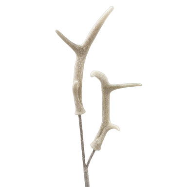 24" Iridescent Antler Spray - White