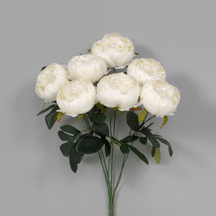 19" Peony Bush - Cream