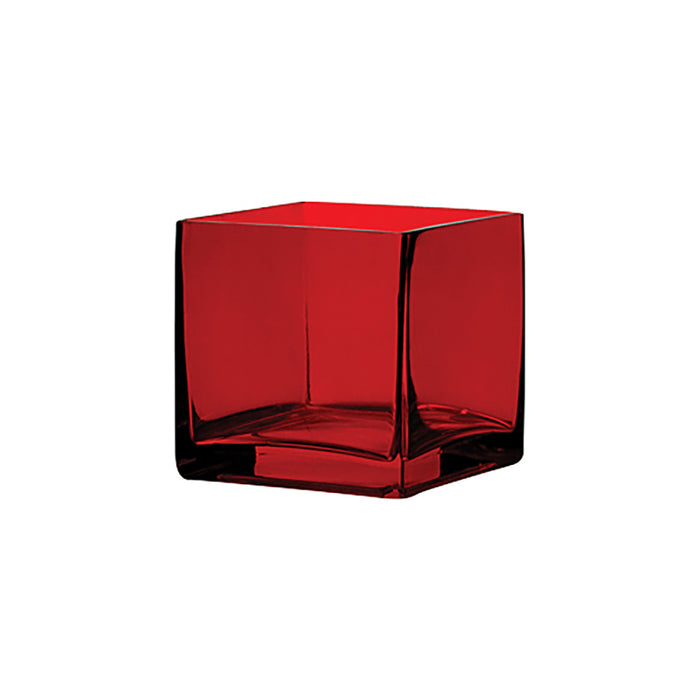 Square Vase - Ruby