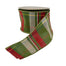 Stripe Ribbon - Red/Olive