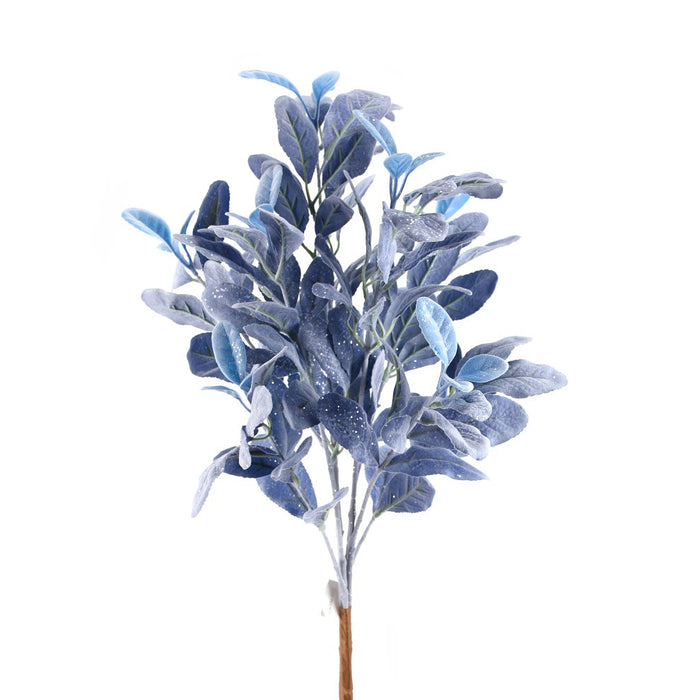 22" Flocked Lambs Ear Bush - Blue/White