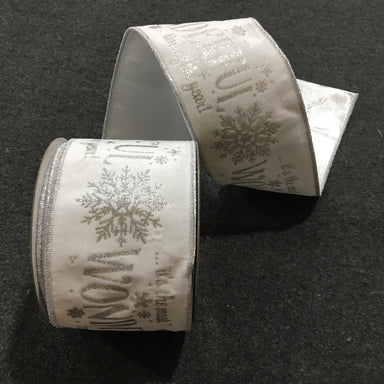 4 in Wonderful Year Ribbon - White/Silver