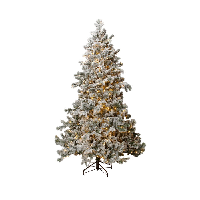 7 1/2 ft Flocked Pre-Lit Green Yukon Tree
