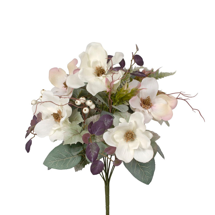 Magnolia/Berry Mix Bush - Cream/Green/Purple