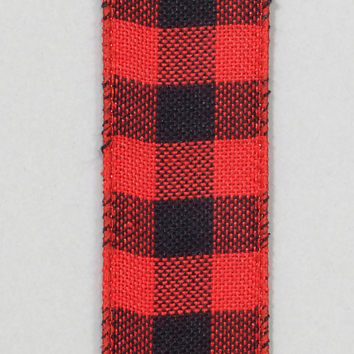 Fall Plaid Ribbon -Red/Black