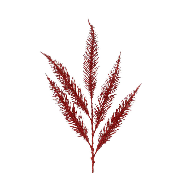 39.5" Glitter Pine Spray x5 - Red