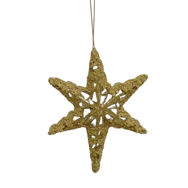 5.5 in Trim and Jewel Star Ornament - Gold/Silver