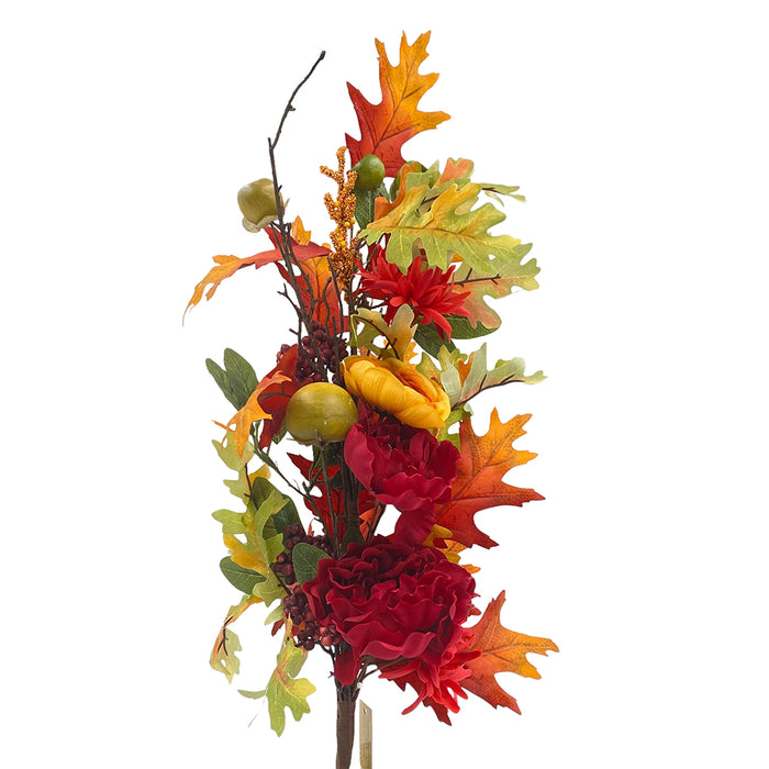 26" Mixed Flower Fruit Teardrop - Red/Orange