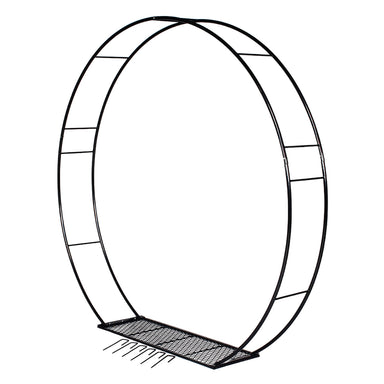 100" Metal Moon Gate - Black