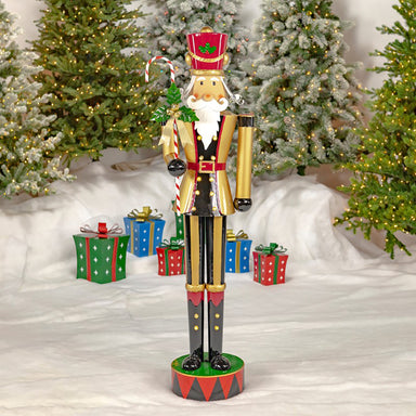 65.35 in Tall Standing Iron Nutcracker - Gold