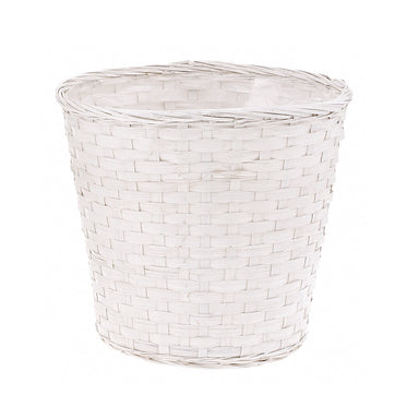 8 in White Bamboo Basket
