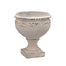 7" in H x 5-7-8" in D Polystone Pot Urn White With Black Brush