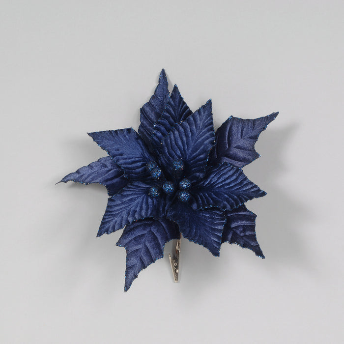 Velvet Poinsettia w/Sparkle - Midnight Blue