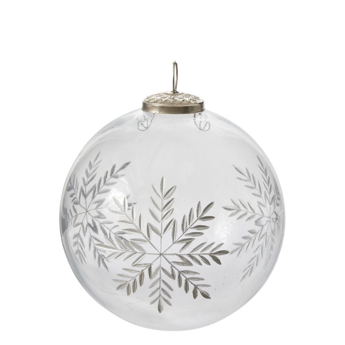 Silver Snow Ornament 6"