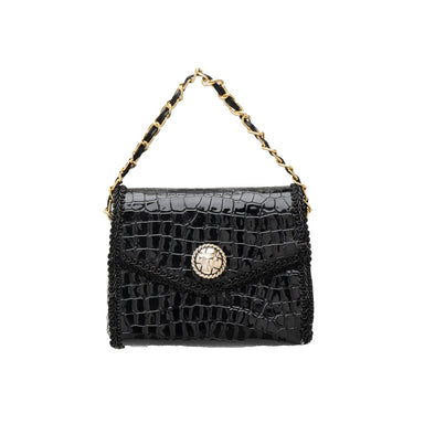4 3/4 in Faux Alligator Skin Handbag Ornament - Black