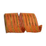 2 1/2 in Tonal Metallic Stripes On Linen Wired Edge Ribbon - Orange
