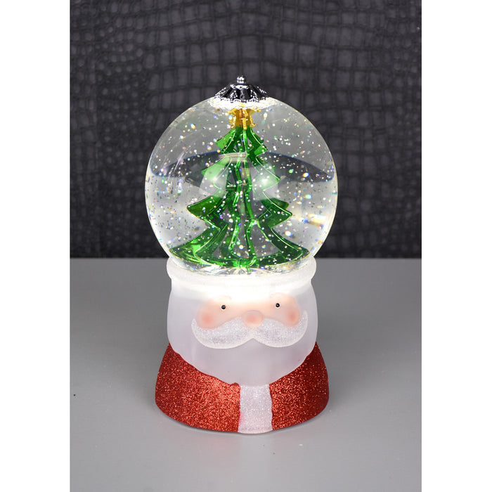 7.75" Acrylic Santa Tree Snow Globe - Red/White/Green