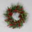 28" Pine/Boxwood/Styrofoam Berry Wreath w/Lacquered Cones