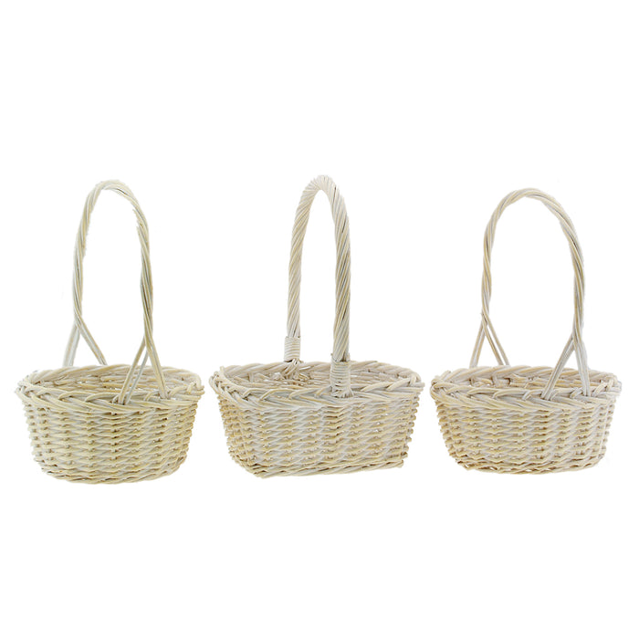 Assorted Whitewashed Willow Baskets