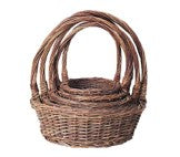 Round Rustic willow basket, set of 4