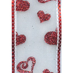 #9 Wired LOL Ribbon - Red/White, 10 Yds