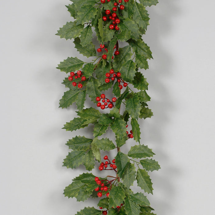 66" Polyester Holly/Berries Garland
