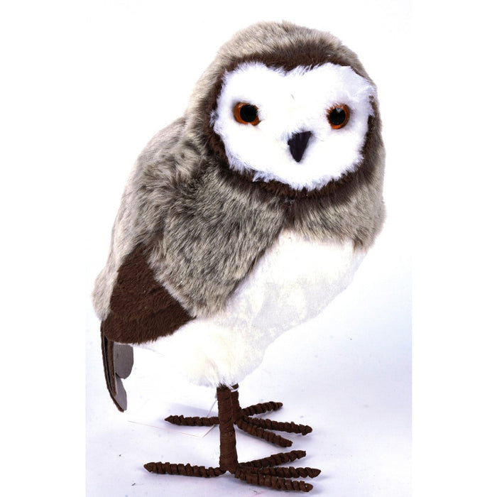 Frosted Fur Owl 9.5" - Natural