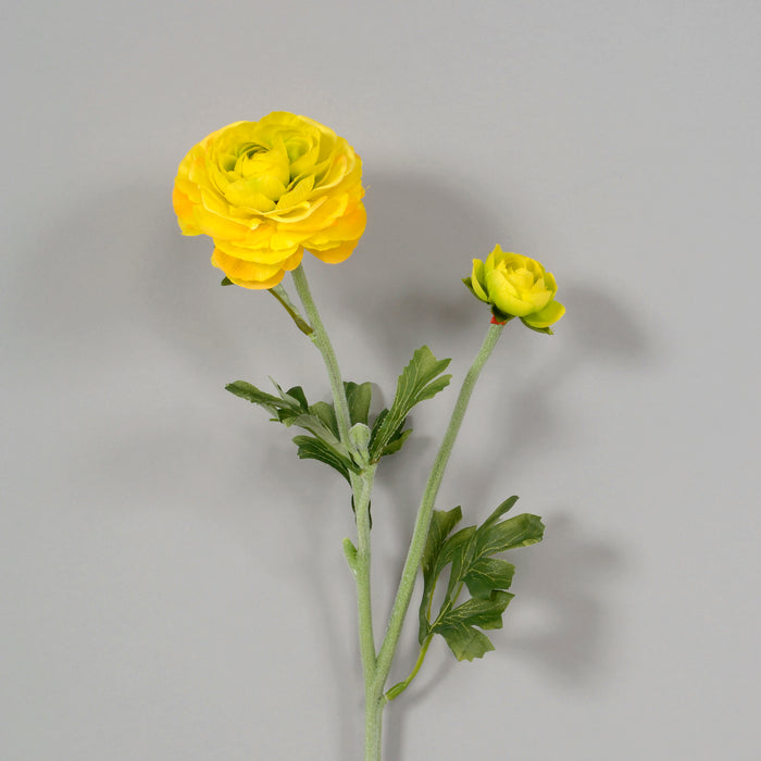 22"L Polyester Ranunculus Spray X 2 Yellow