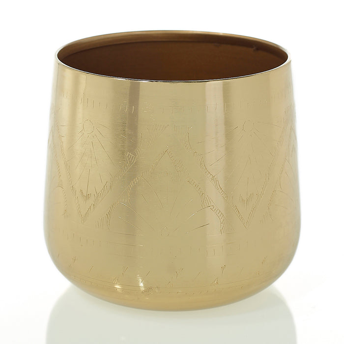 Tulum Pot - Gold, 6" X 6"