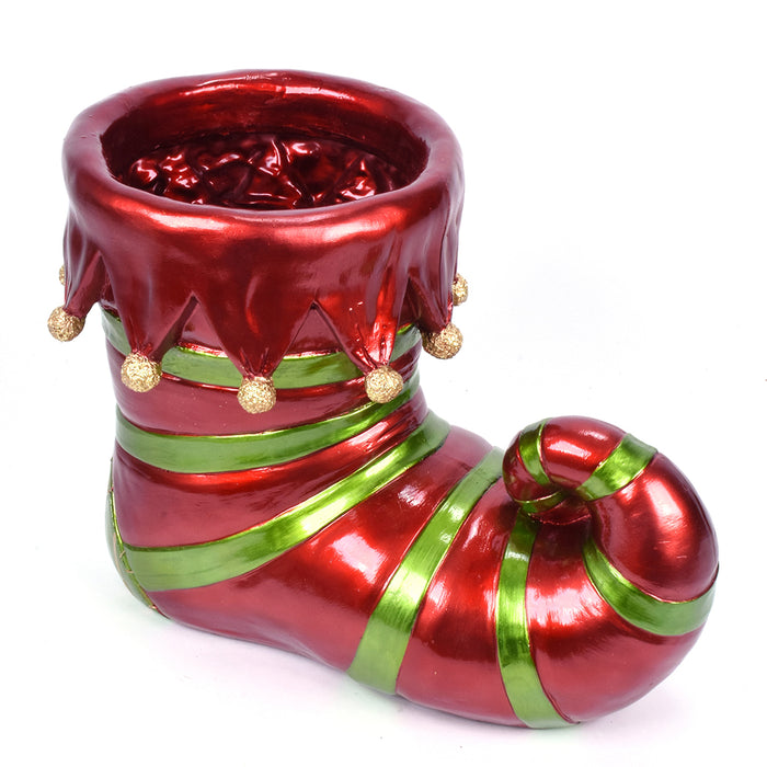 Christmas Elf Boot Resin 20" - Red/Green