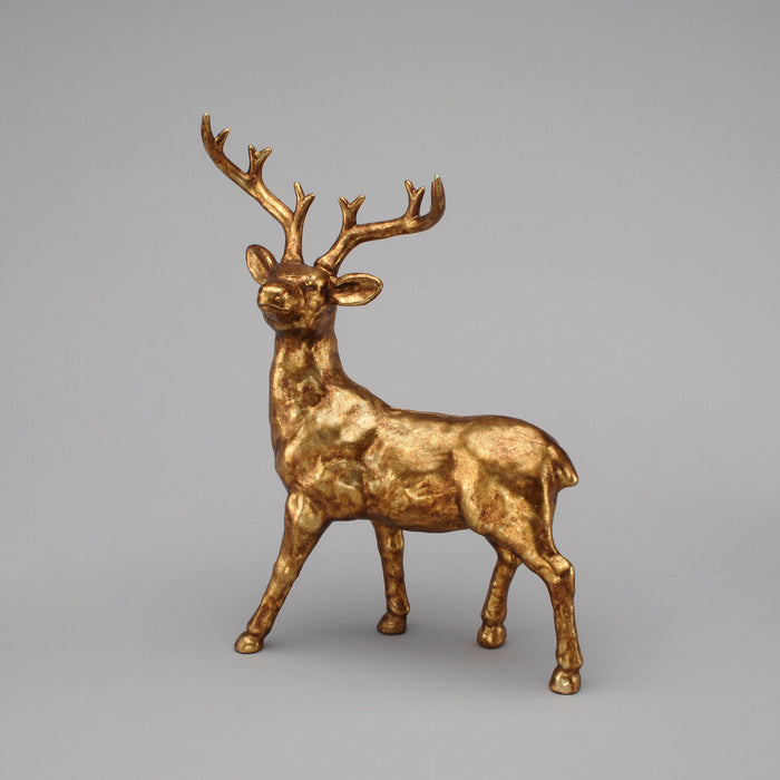 16" Antique Plastic Deer - Gold