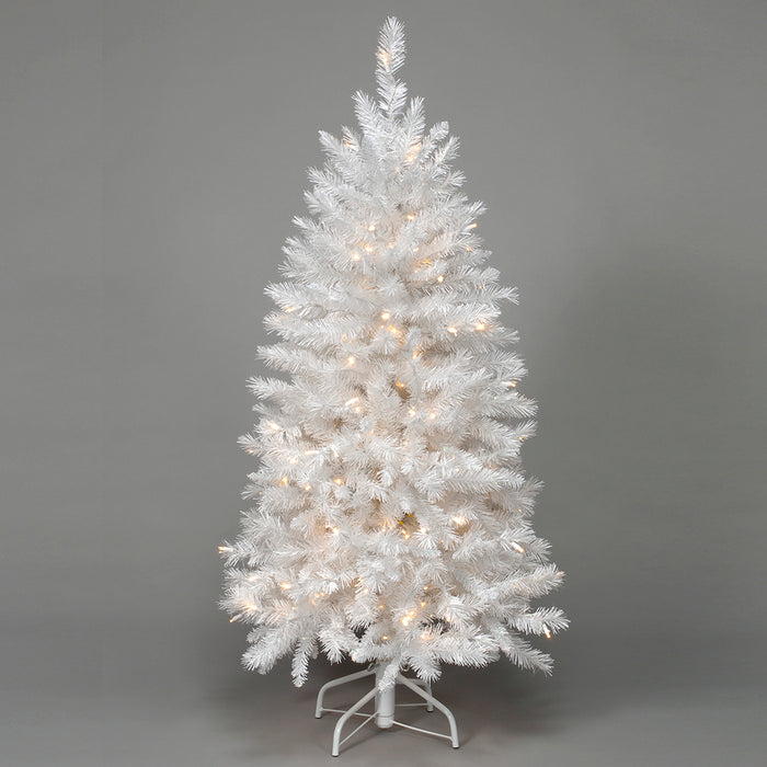 5' Vinyl Pre-Lit White Crystal Spruce Tree