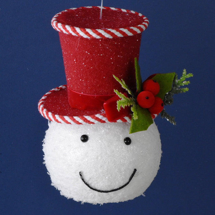 7" Frost Snowman Ornament - Red/White/Green