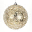 4" Iced Bead Ball Ornament - Platinum