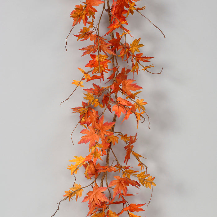 5 Ft Mixed Maple Leaves Garland w/Twigs