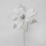 Velvet Glitter Poinsettia Stem 22" - White/Silver