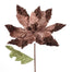 22" Velvet Sequin Poinsettia Stem - Chocolate/Copper